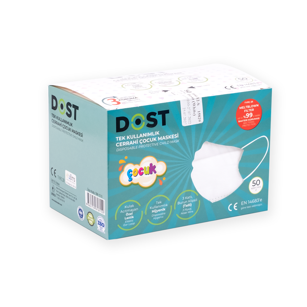 Special Elastic Meltblown Filtered Surgical Children's Mask That Does Not Hurt Ears || Dost Mask