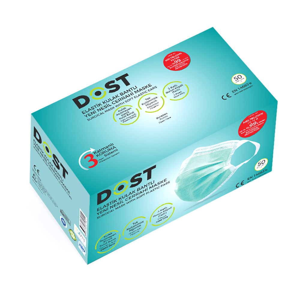 50 Pcs – 10x20x10.5 cm || Dost Mask | High Quality Personal Protection, Meltblown Filter For Surgical Mask, A New Generation Of An Elastic Band, Elastic Meltblown Filter For Surgical Face Mask With Ear Without Hurting Special, Special Rubber Face Mask Ear Without Hurting That Let You Breathe Easy, Breathe Easy And Let The New Generation Of An Elastic Band That A Surgical Mask, Rubber Mask That Let You Breathe Easy Without Hurting Child With Special Ear Ear Without Hurting Elastic Meltblown Filter With A Special Children's Surgical Mask, Easy Breathe, Let The New Generation Of The Children Of An Elastic Band That Mask Child Filter Mask Meltblown An Elastic Band To A New Generation Of, FFP2 (N95) 5-Ply Protective Respirator Mask, Mask with Logo Printed, Mask Production, Bulk Mask Production, Konya Mask Production, Konya Mask, Konya Mask Wholesaler